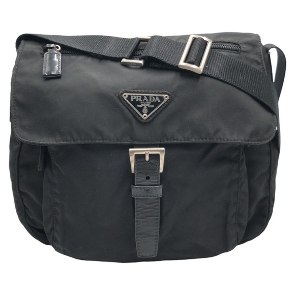 Prada Prada Nylon Tessuto Triangle Logo Shoulder Bag Canvas Crossbody Bag - Picture 1 of 10